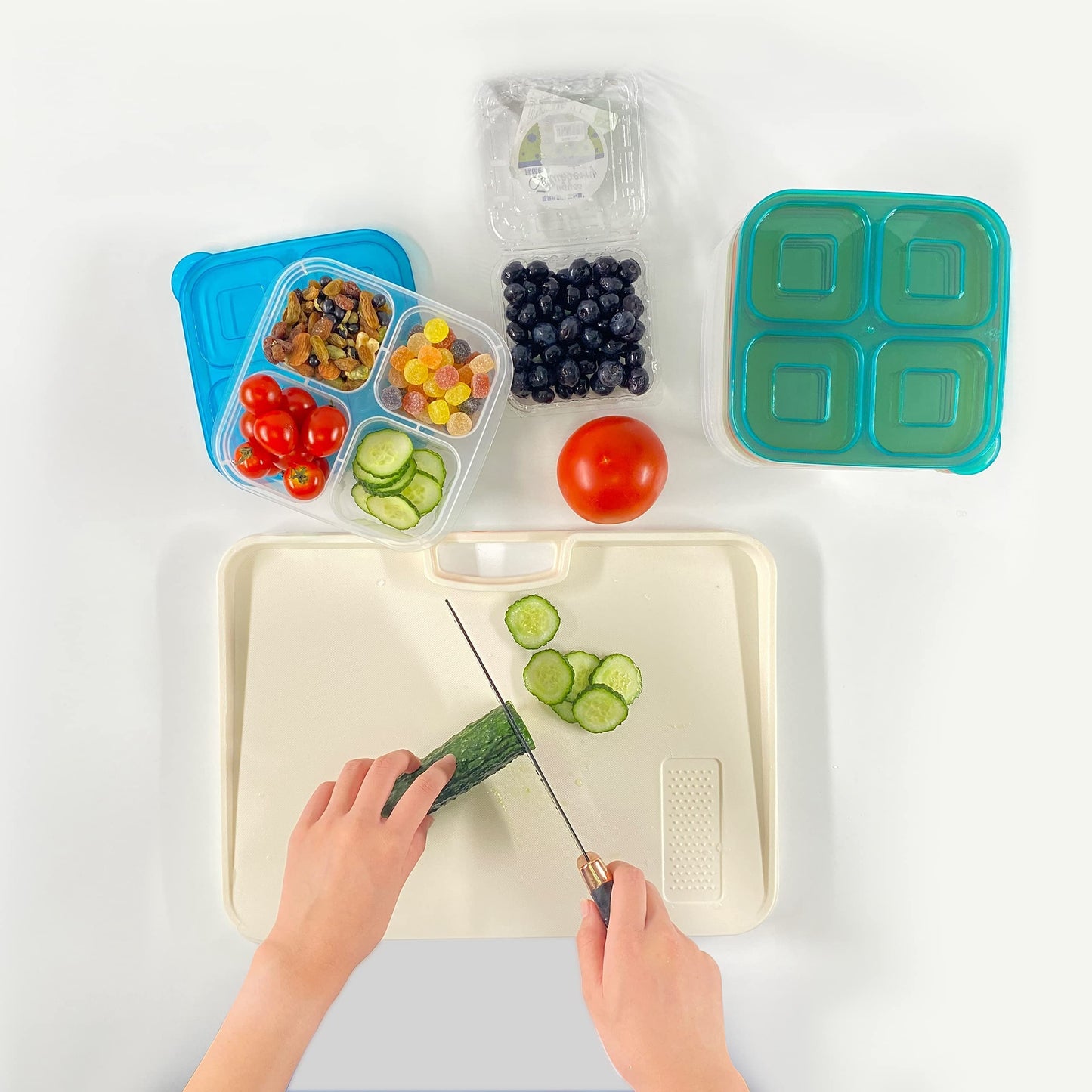 6 Pack 4-Compartment Food Storage Containers