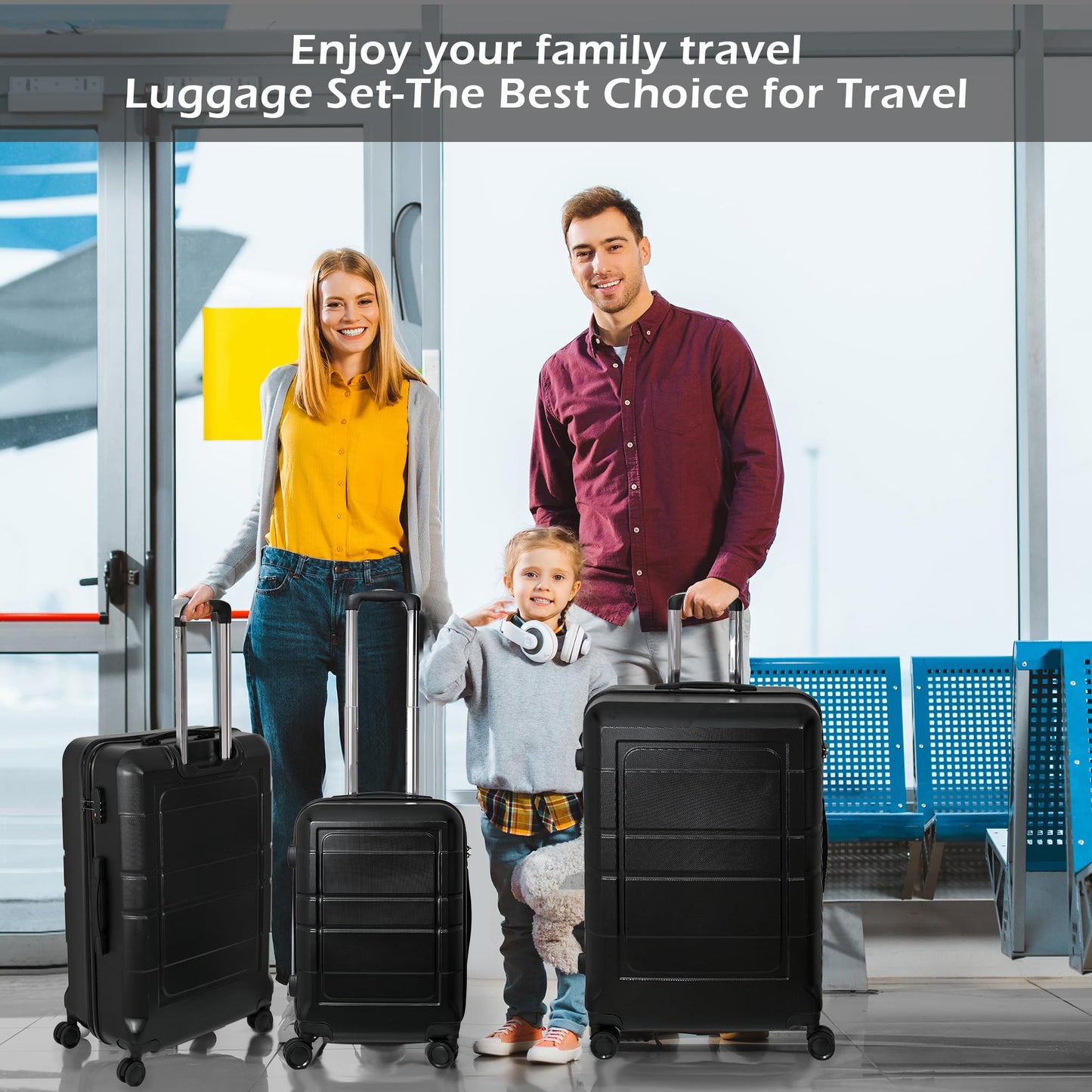 3-Piece Luggage Sets, Luggage Expandable, Luggage Sets with 4-Wheel Spinner, Lightweight Luggage Sets, Suitcase Set for Various Travel Needs (20"/24"/28")