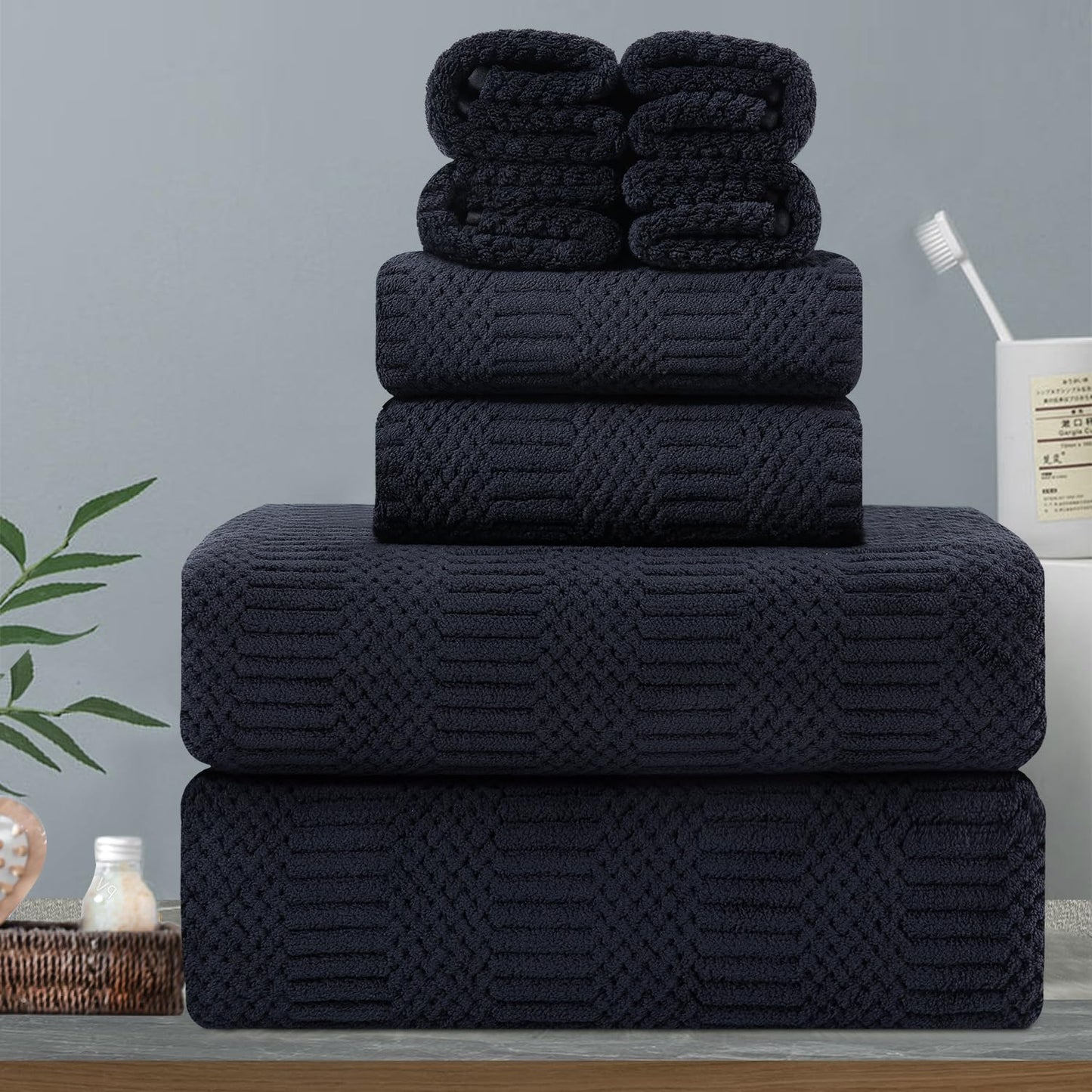 8-Piece Bath Towels Set by Hailea