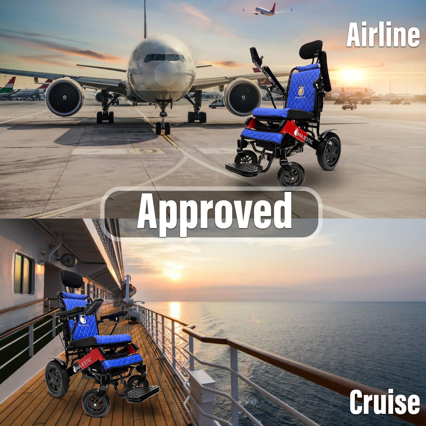 MALISA Electric Wheelchair, 19 Miles Long Range Power Wheelchair for Adults, Auto Reclining Backrest, Dual Battery Foldable Motorized Wheel Chair, Lightweight All Terrain Wheelchairs