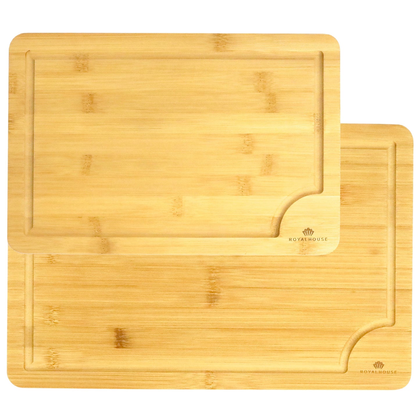 Bamboo Cutting Boards Set with Juice Groove