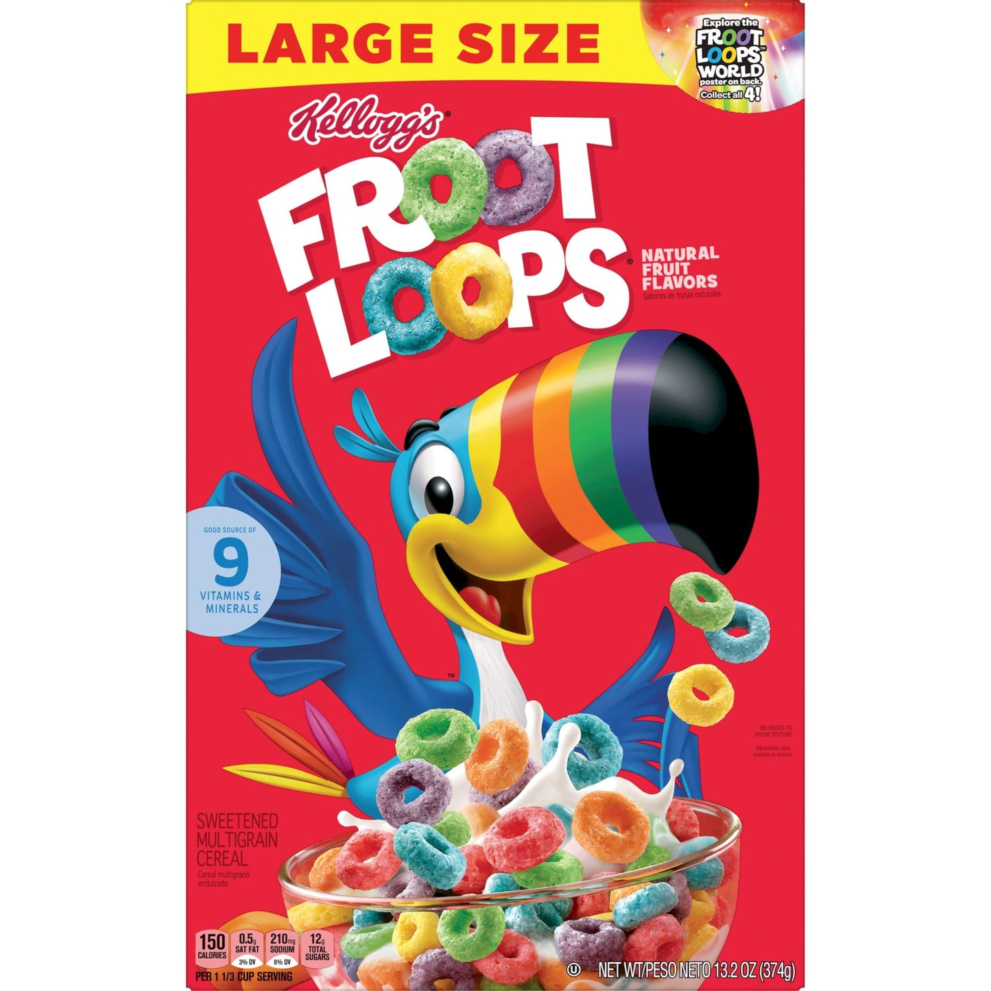 8.2lb Froot Loops Breakfast Cereal, Fruit Flavored