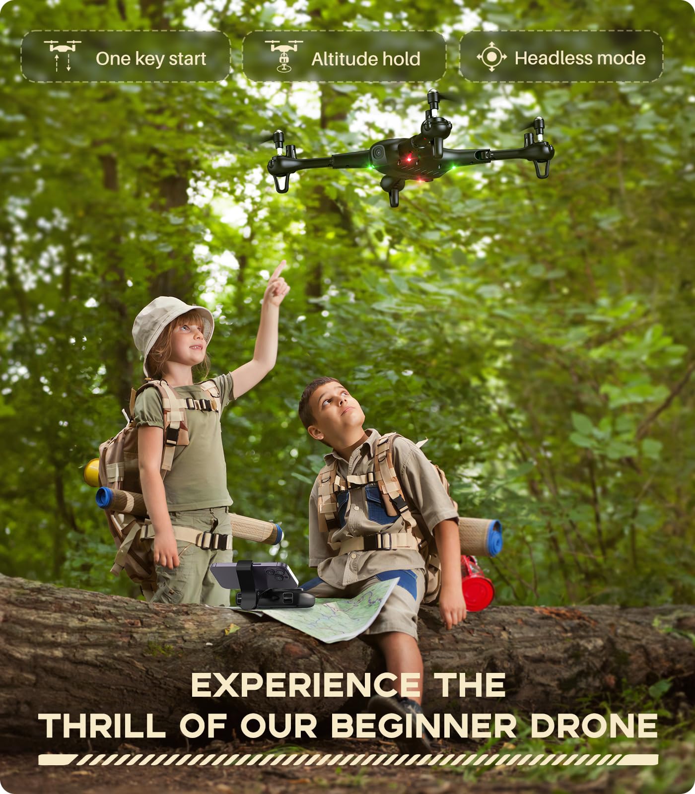 SYMA Foldable 1080P Camera Drone for Kids