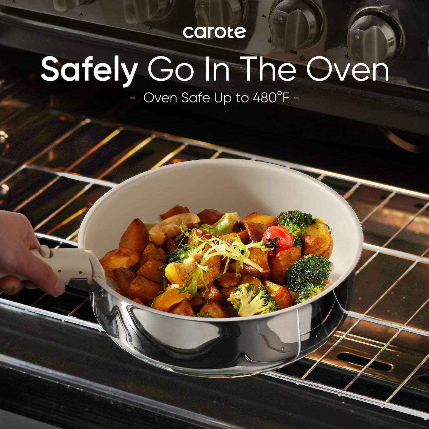 14-Piece CAROTE Non-Stick Cookware Set with Handles