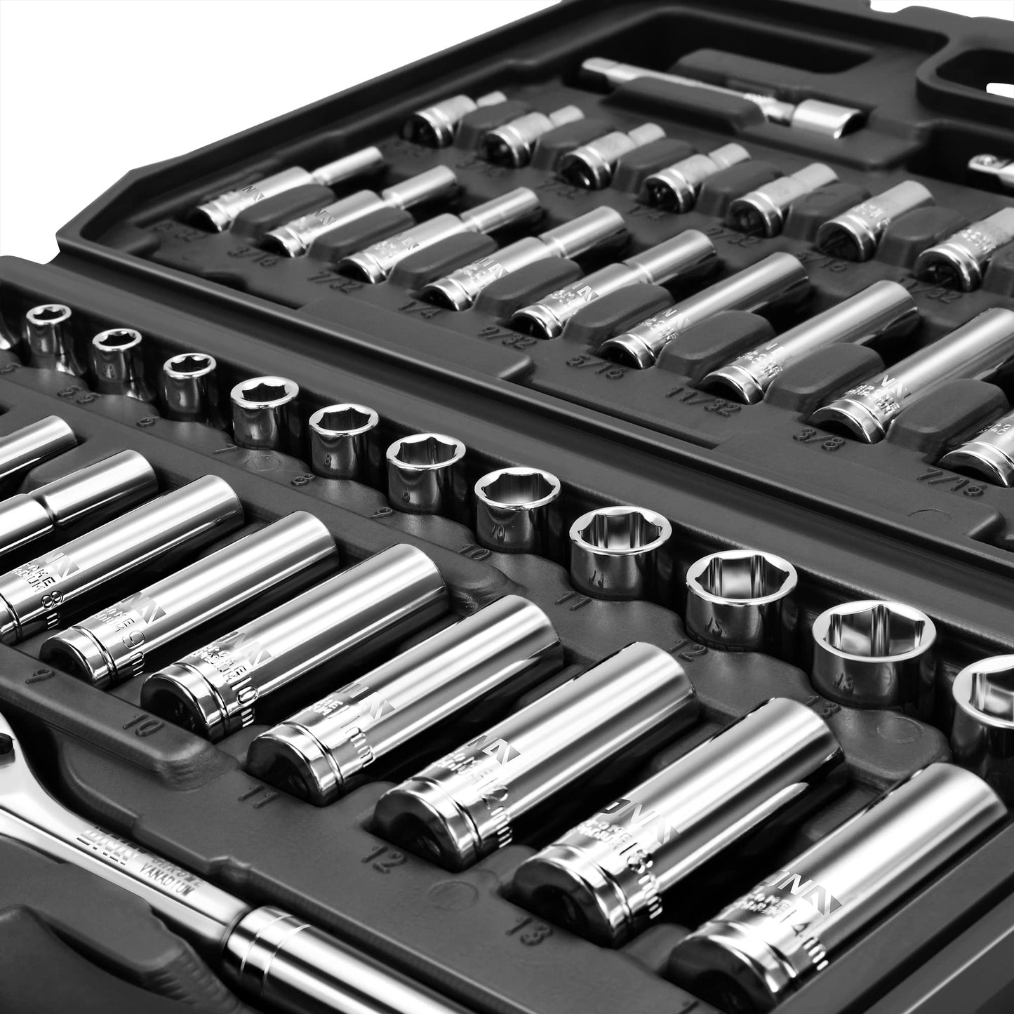 DNA MOTORING 72-Piece Socket Set with Ratchets