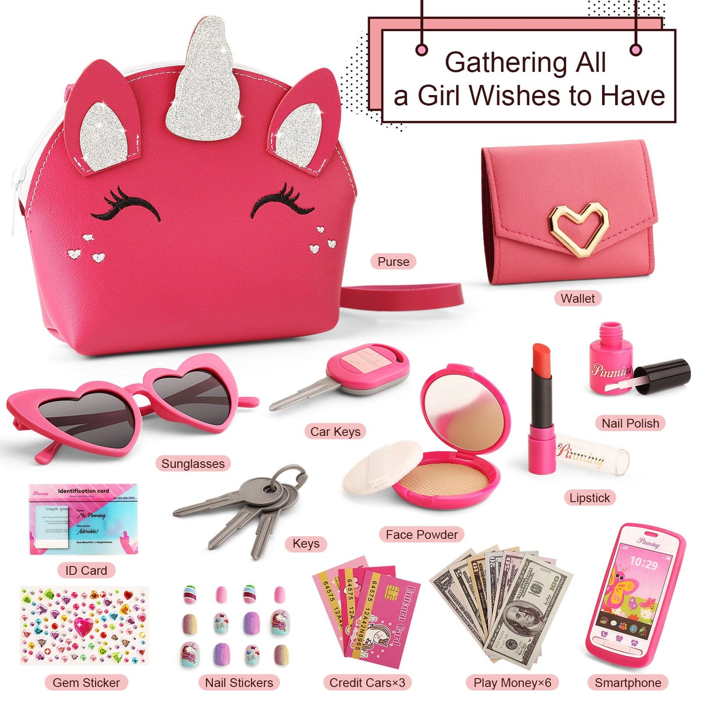 Toddler Purse with Makeup Kit for Little Girls