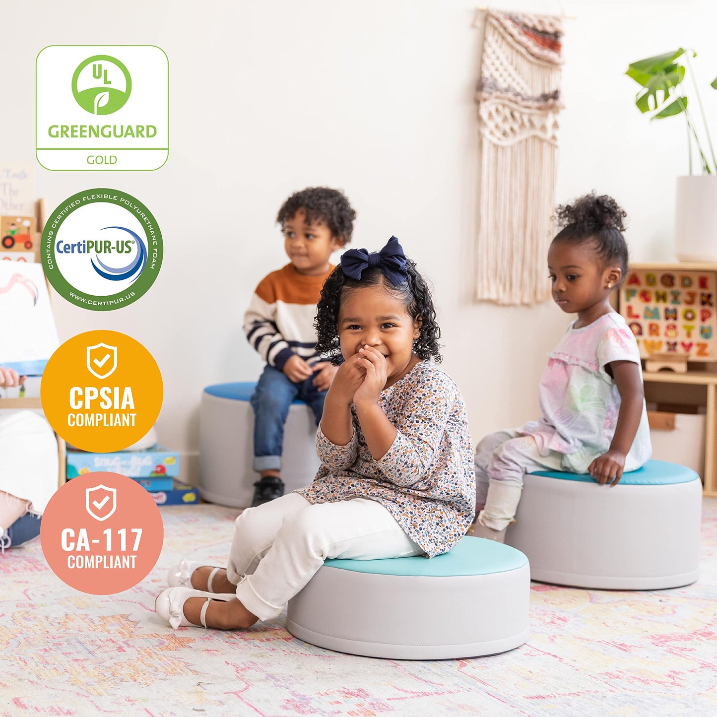 3-Piece ECR4Kids SoftZone Stump Stool Set