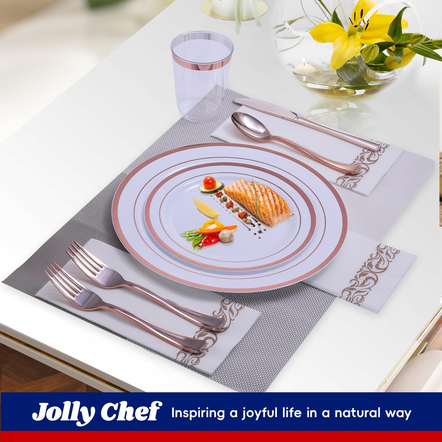 700 Count Disposable Dinnerware Set by JOLLY CHEF