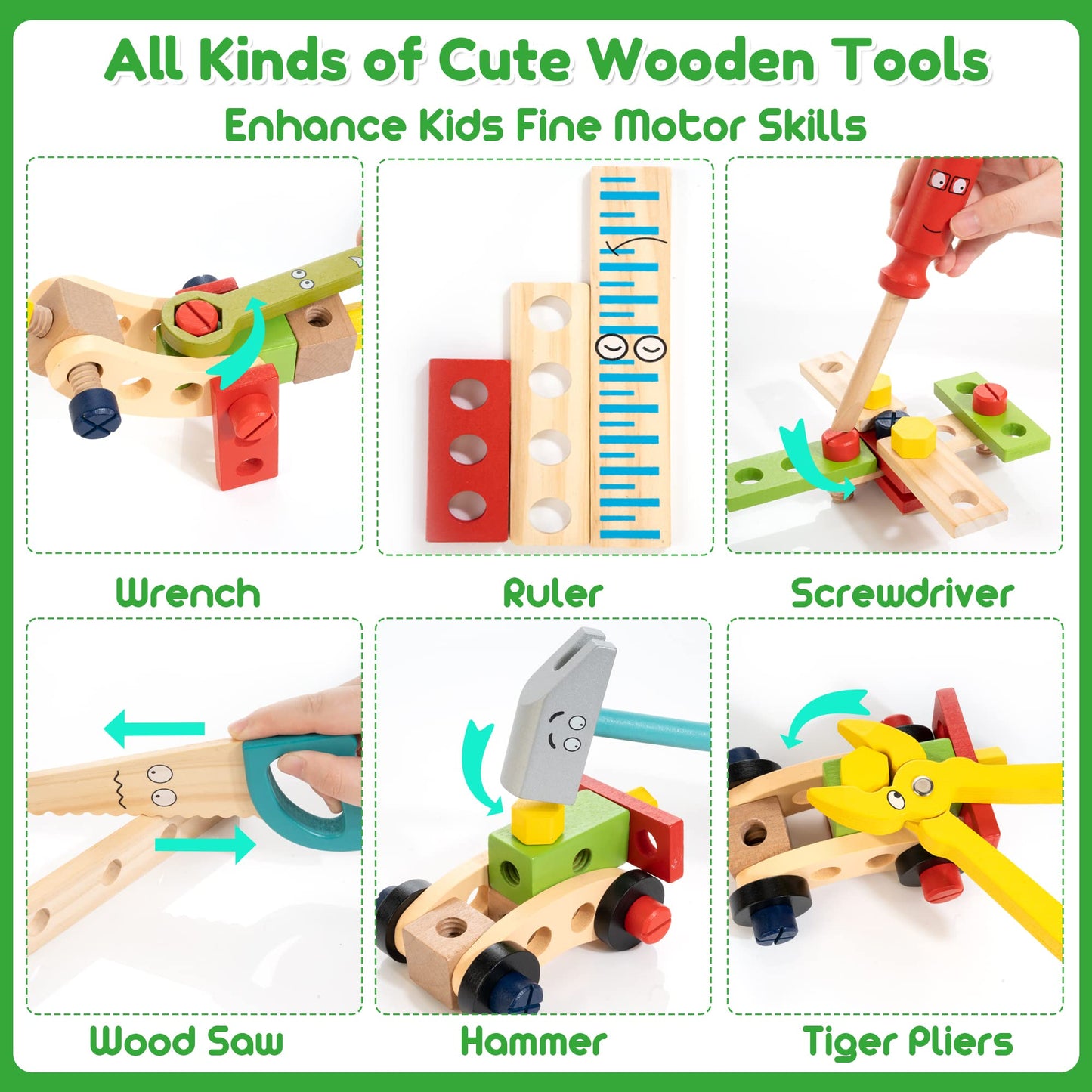 Toddler Tool Set with Toolbox & DIY Stickers