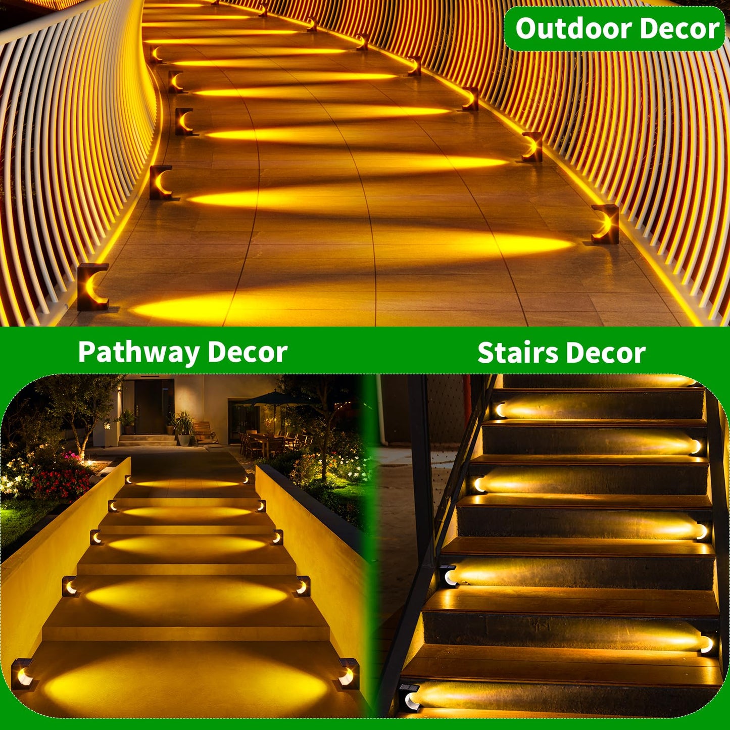 16 Pack JSOT Solar Step Lights for Outdoors
