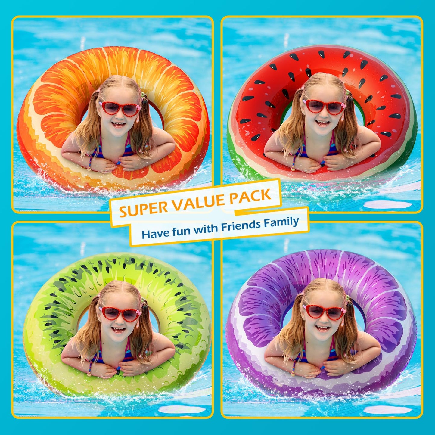 3 Pack Inflatable Pool Floats for Kids