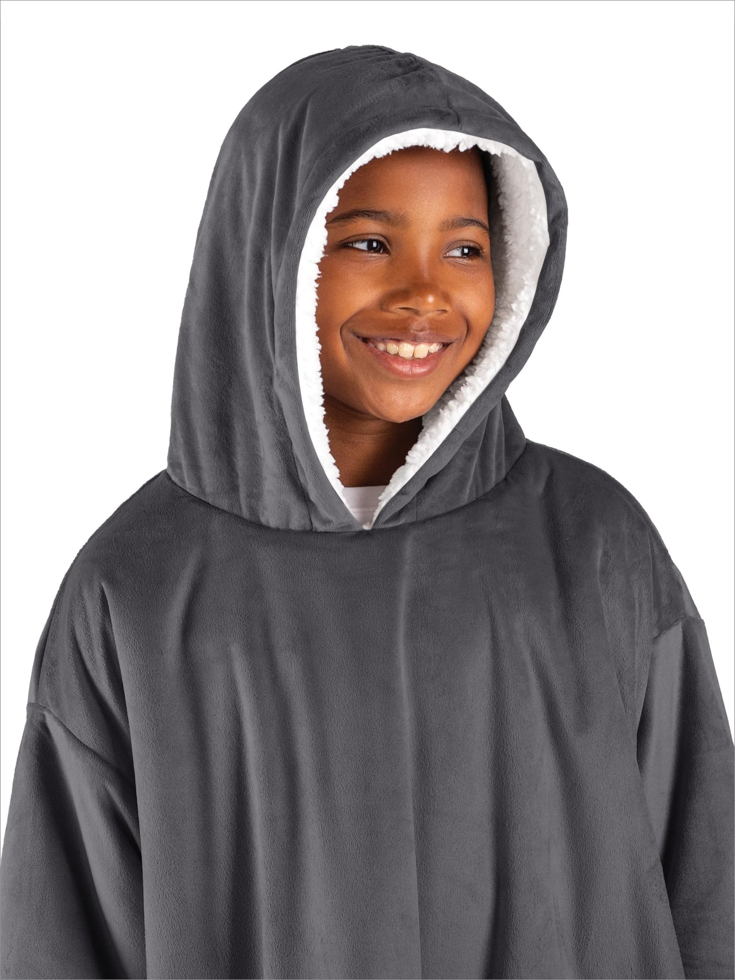 Bare Home Kids Wearable Fleece Blanket Hoodie