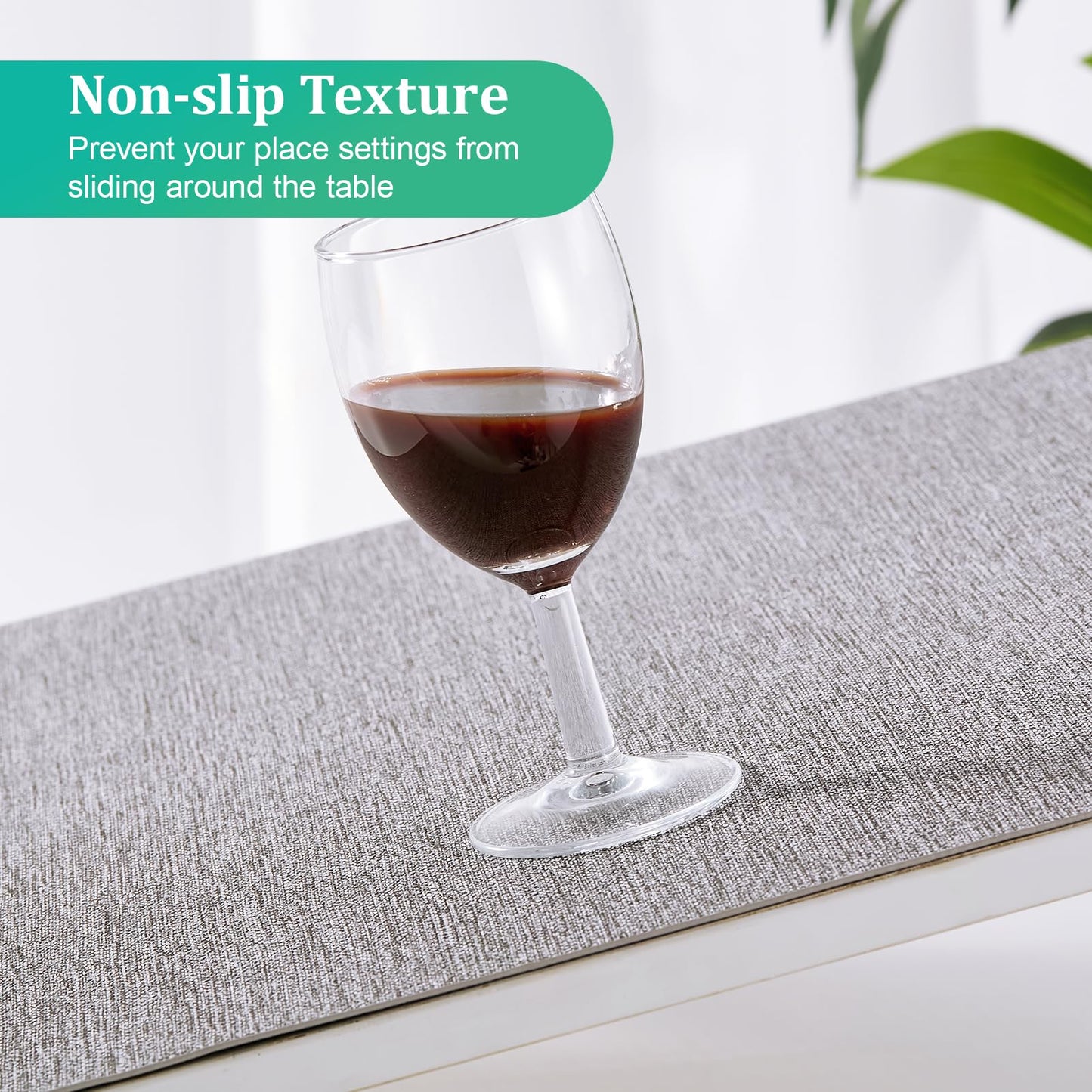 6 Faux Leather Placemats for Dining Table