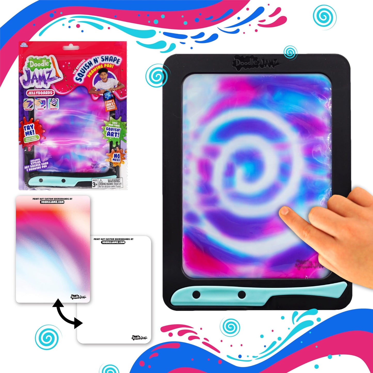 DoodleJamz Squishy Drawing Pad with Sensory Gel