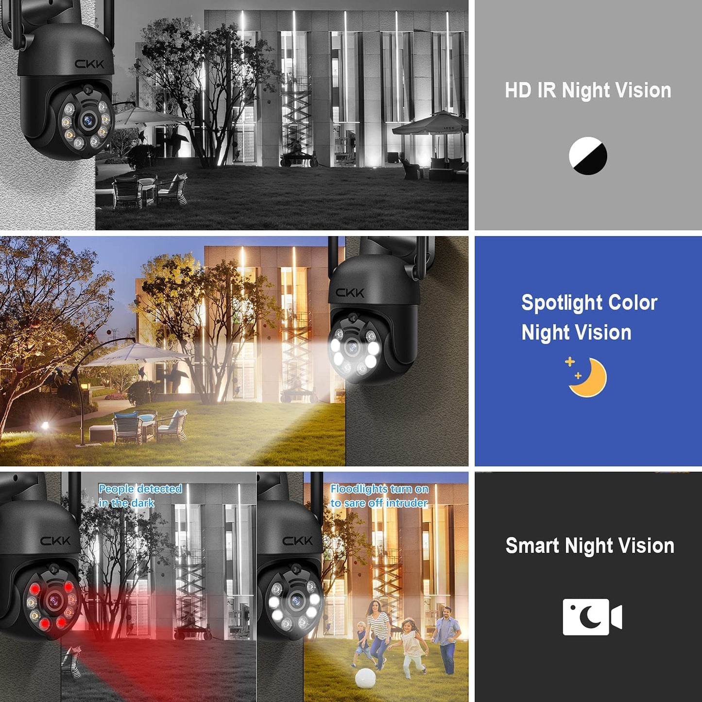 3K Wireless Outdoor Security Camera with Night Vision