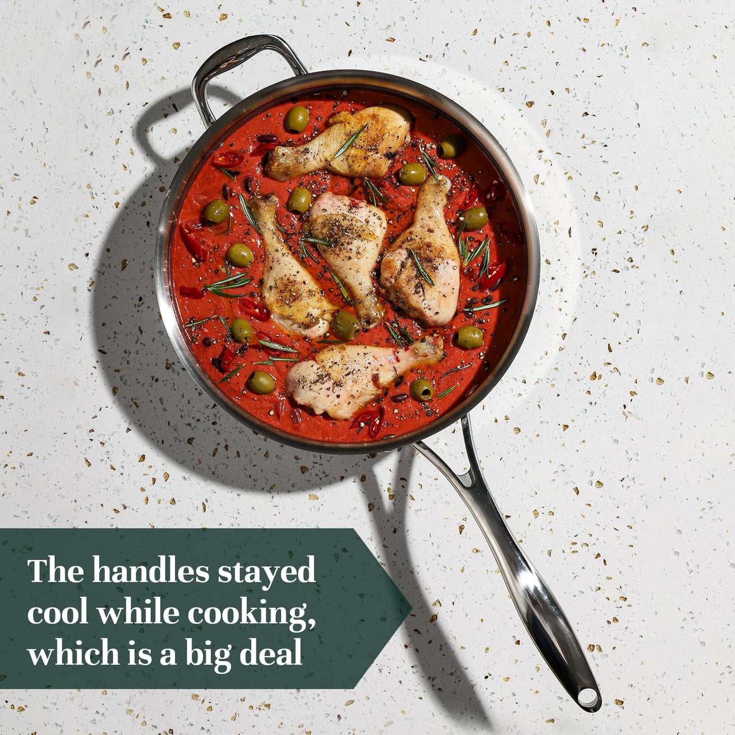 DELUXE Hybrid Nonstick 3.7 Qt Deep Sauté Pan with Lid
