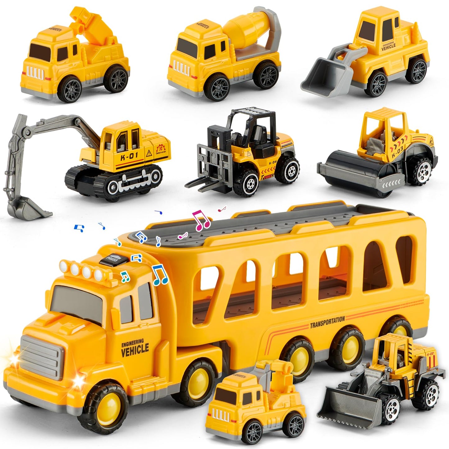 Die-cast Construction Car Carrier Toy Set