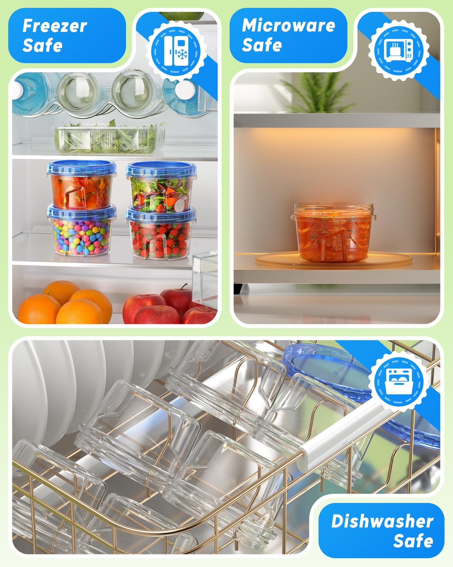 6 Pack BiuLeon Freezer Storage Containers with Lids