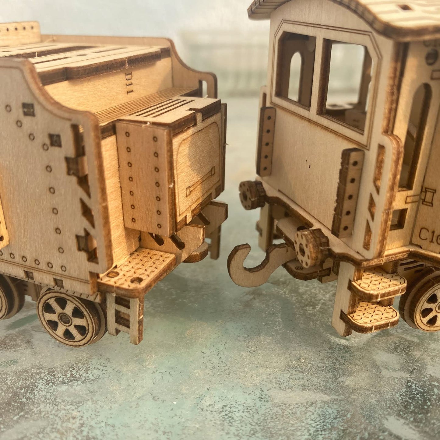 DIY 3D Wooden Train Puzzle Model Kit