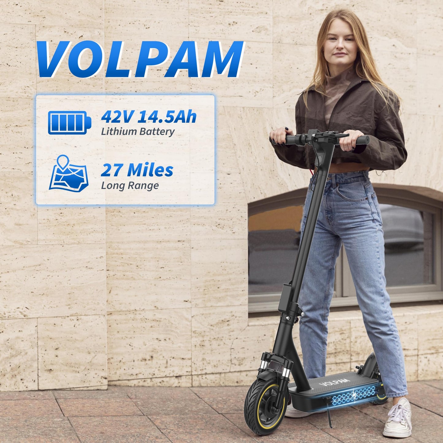 VOLPAM Electric Scooter 500W, 28 Miles Range