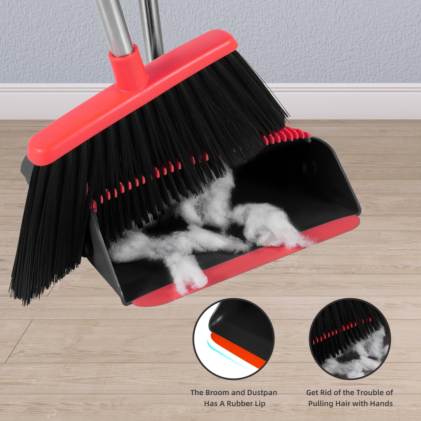 BSKLIN Broom and Dustpan Set for Cleaning