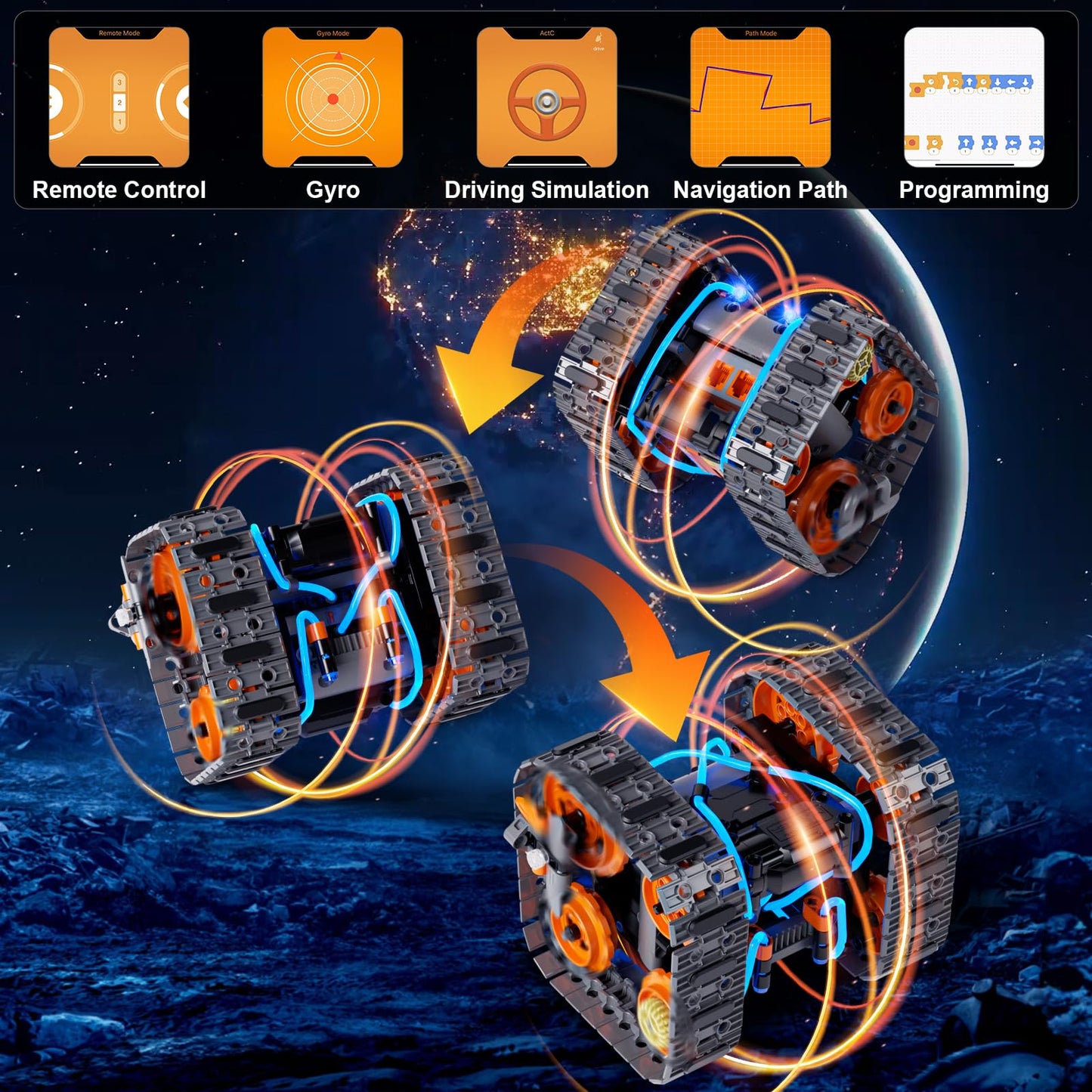 552 Pcs 5-in-1 Remote Controlled STEM Building Toys Set