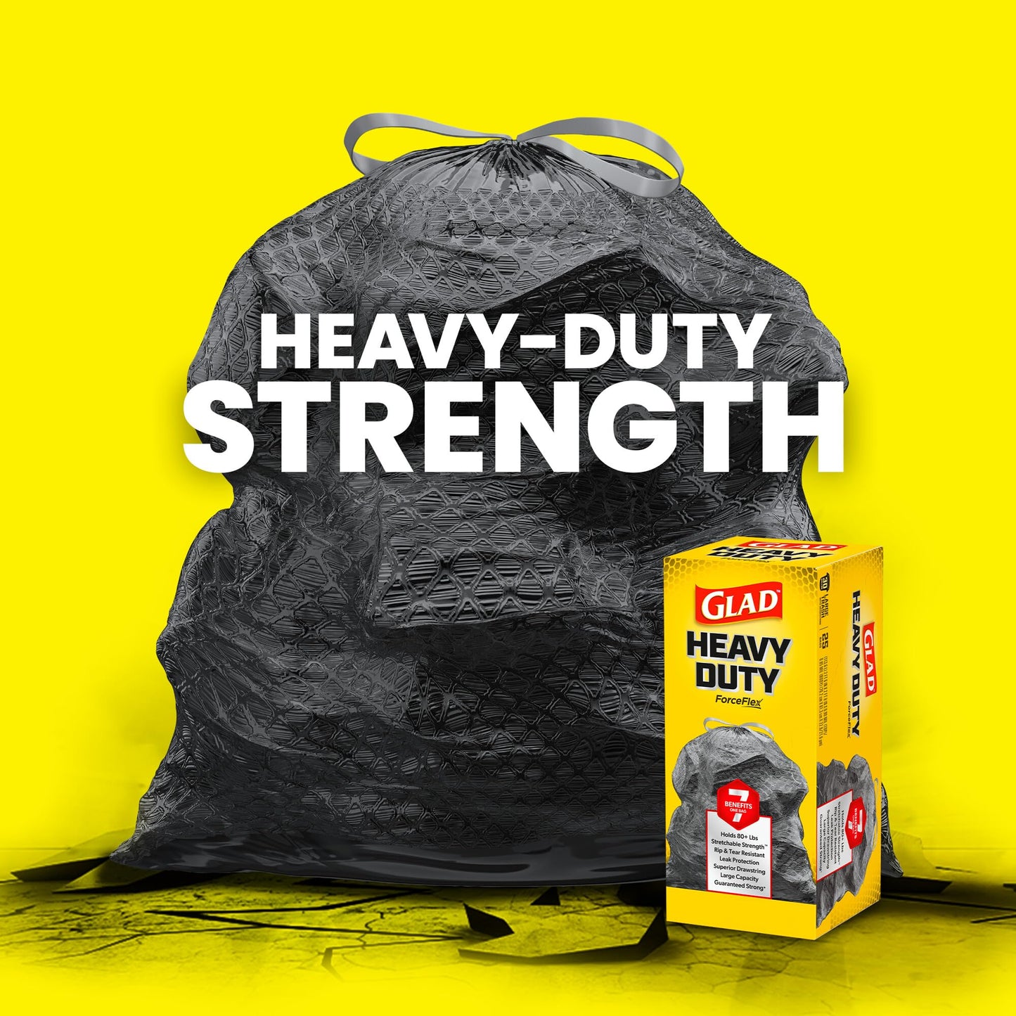 Glad 30 Gallon ForceFlex Drawstring Trash Bags