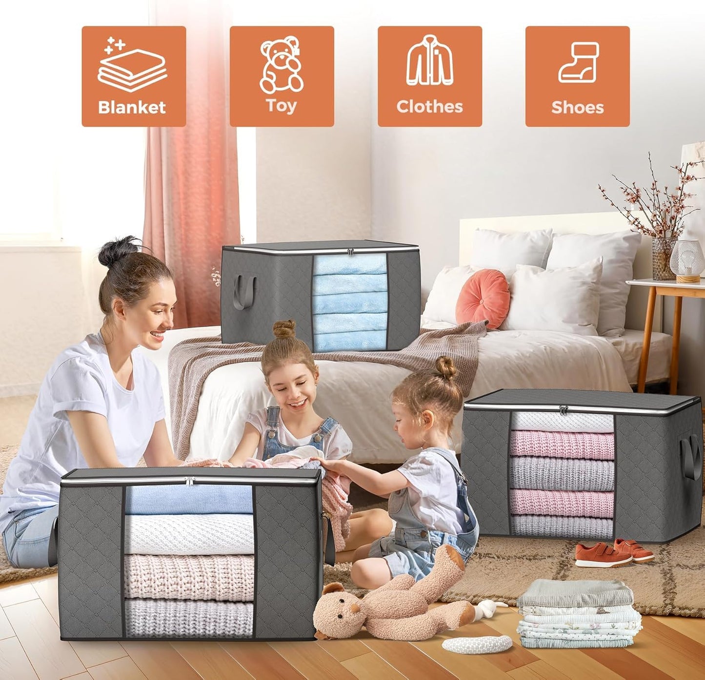 90L Storage Bags - 6 Pack Organizers