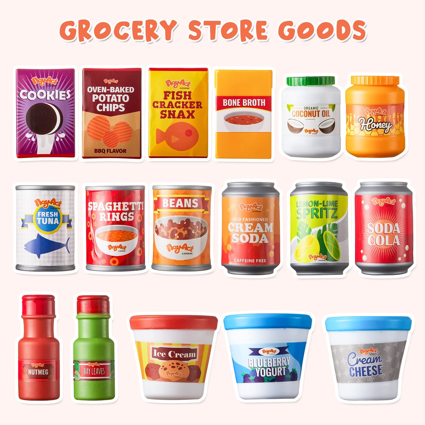 JOYIN 30Pcs Play Food Grocery Set for Kids