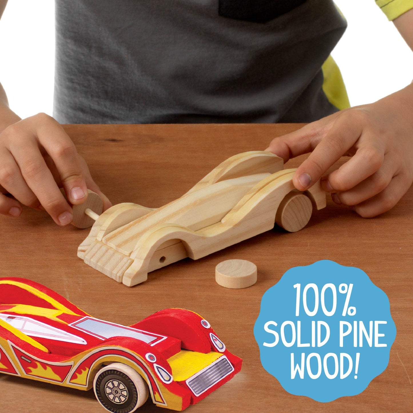 Build & Paint Your Own Wooden Race Cars Kit