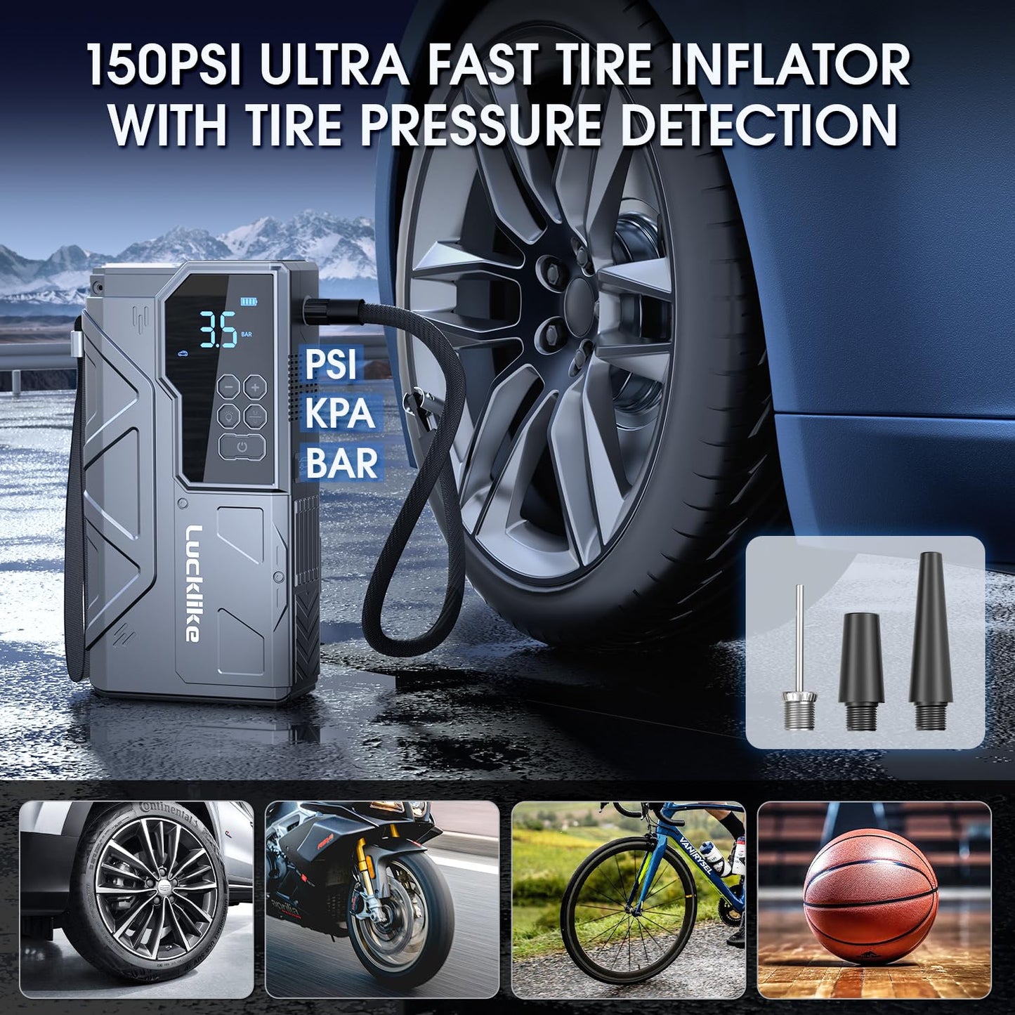 4000A Lucklike Jump Starter & Tire Inflator