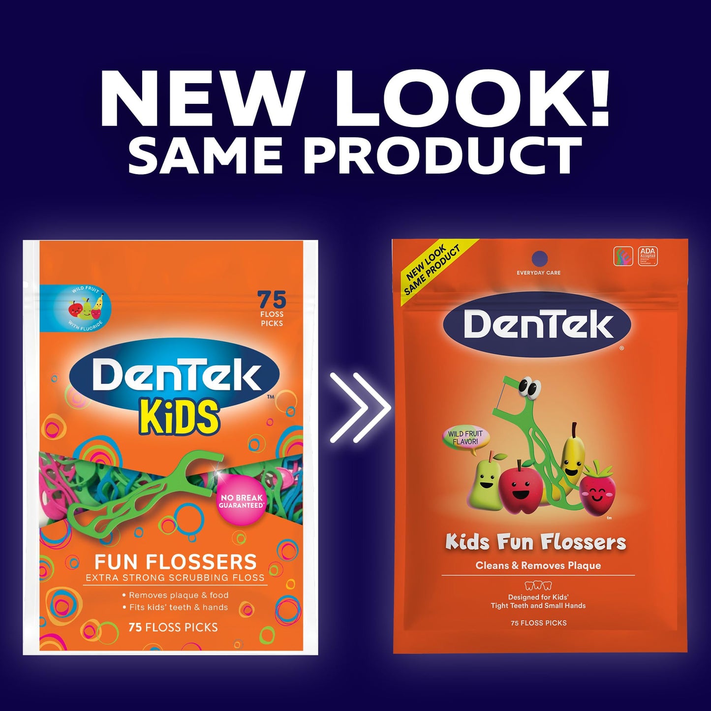 DenTek Kids Fun Flossers, 75 Count Pack