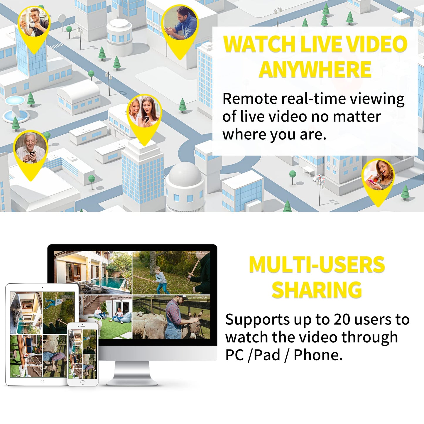 Septekon 3MP Outdoor Security Camera with Night Vision