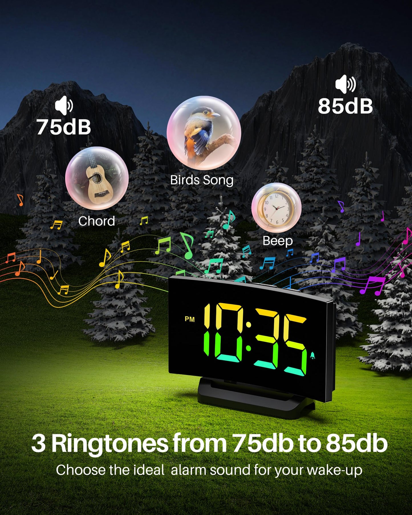 Digital Alarm Clock with RGB Display and Snooze