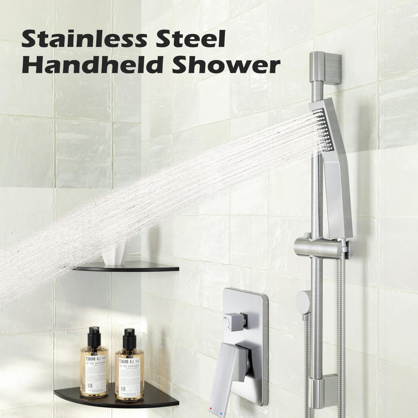HomGoo Rain Shower Faucet Set with Handheld