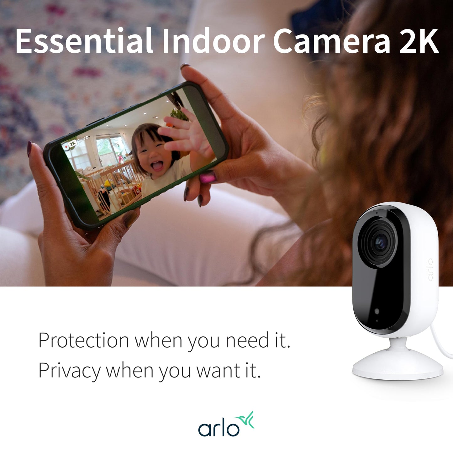 Arlo 2K Indoor Security Camera with 2-Way Audio
