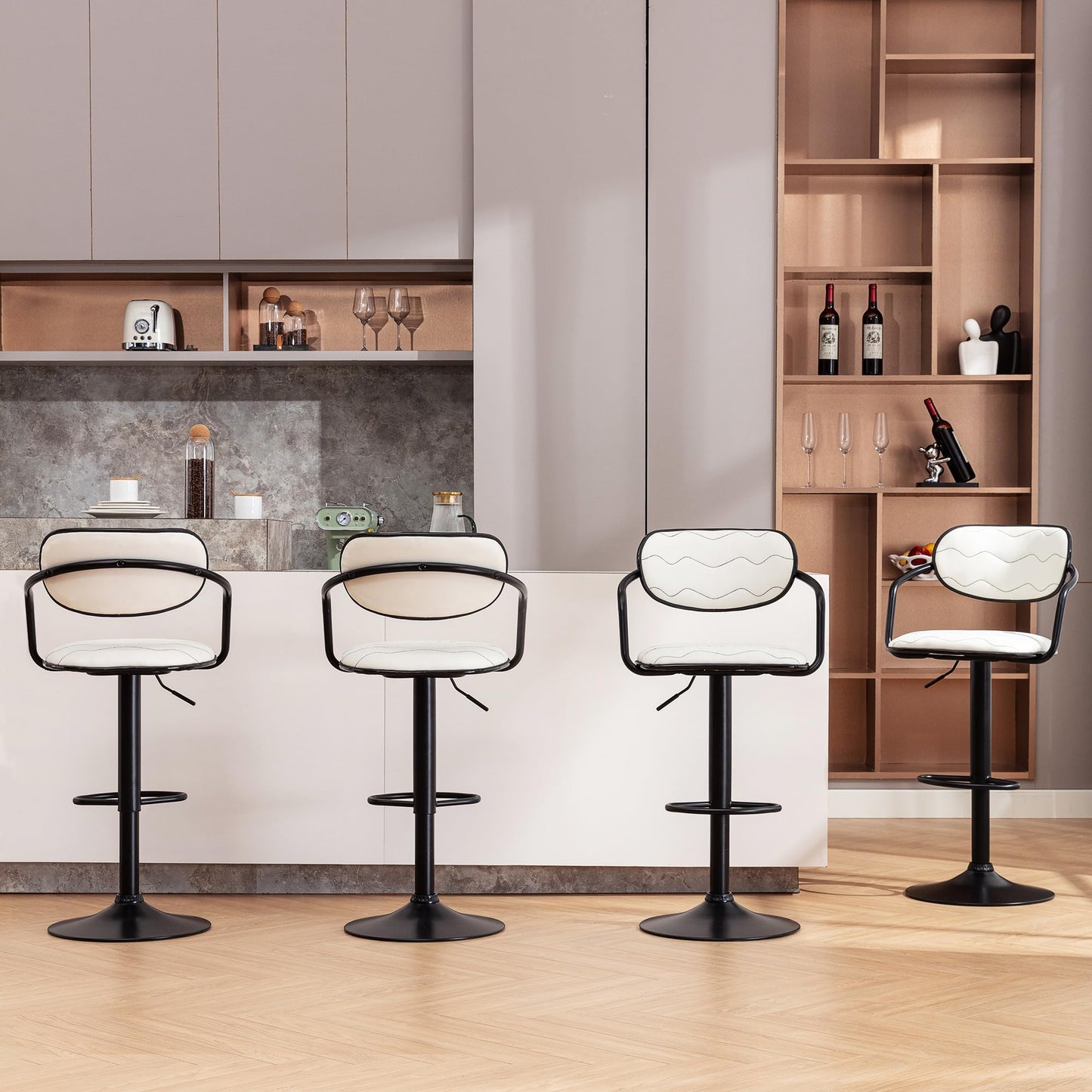 2 Pack VECELO Adjustable Swivel Bar Stools