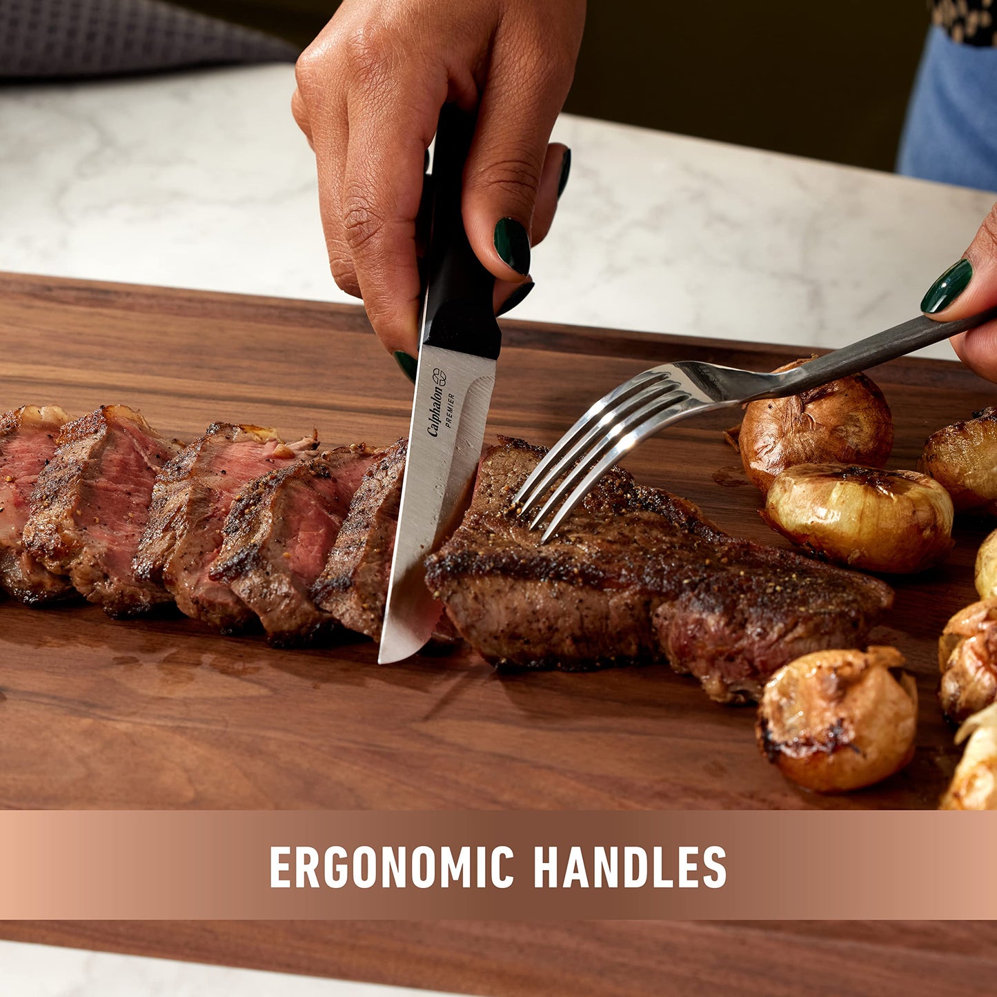 Calphalon 8-Piece Steak Knife Set with SharpIN