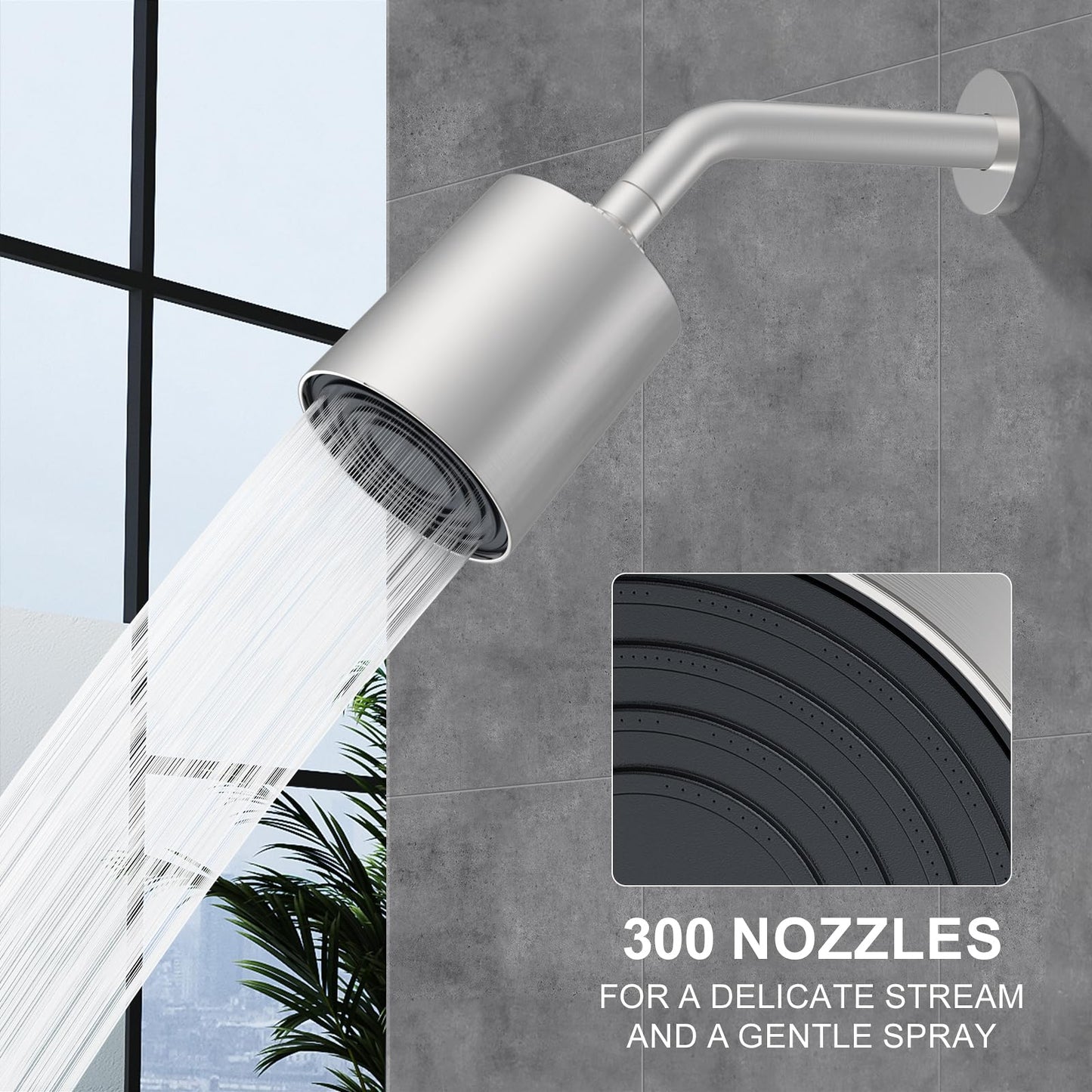 KOJOX 5-Inch Rain Shower System with Handheld Shower