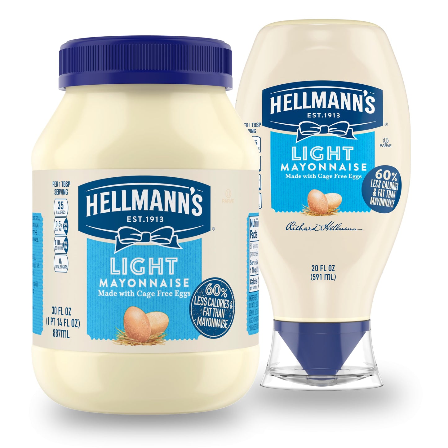 Hellmann's Light Mayonnaise Squeeze Bottle 20 oz