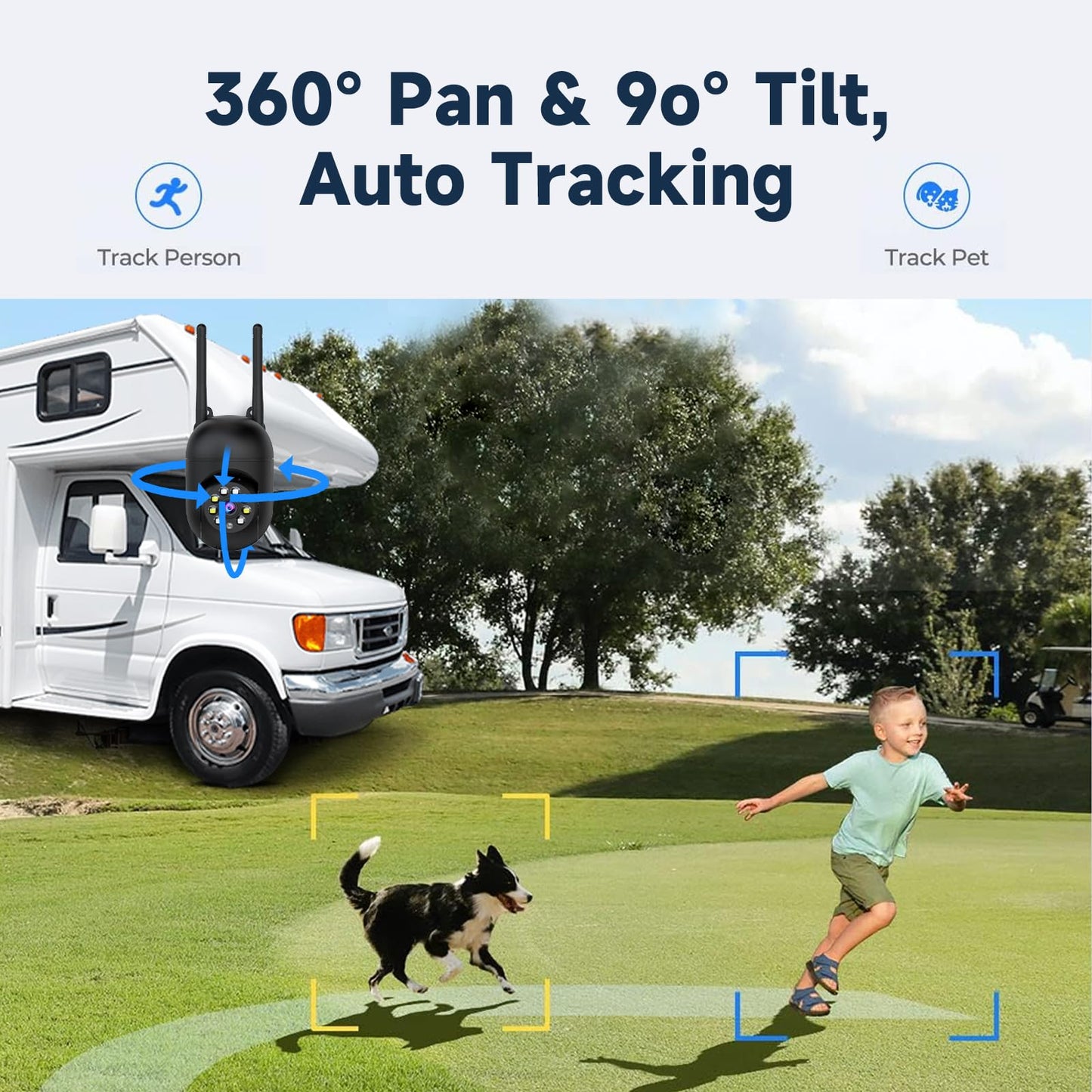 2K PTZ Outdoor Security Camera with Night Vision