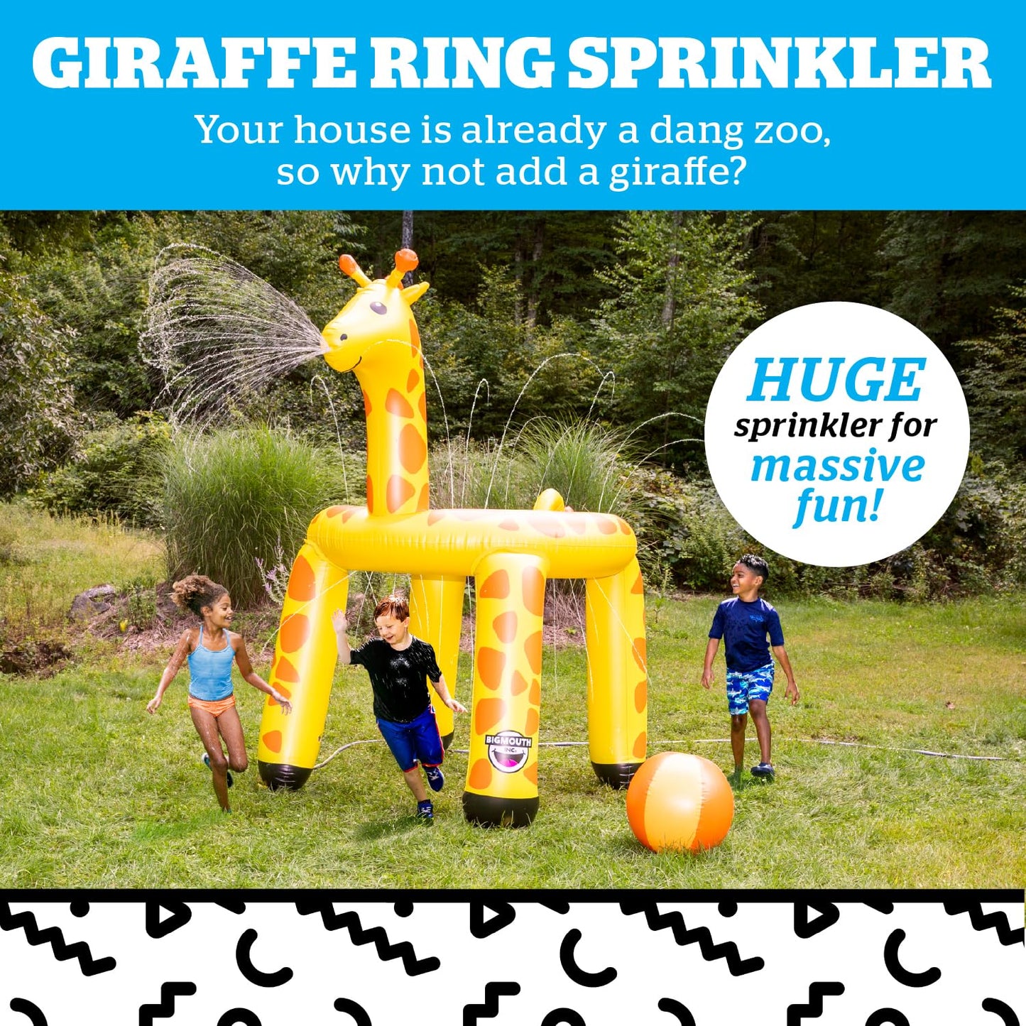 Giant Inflatable Giraffe Ring Sprinkler for Kids