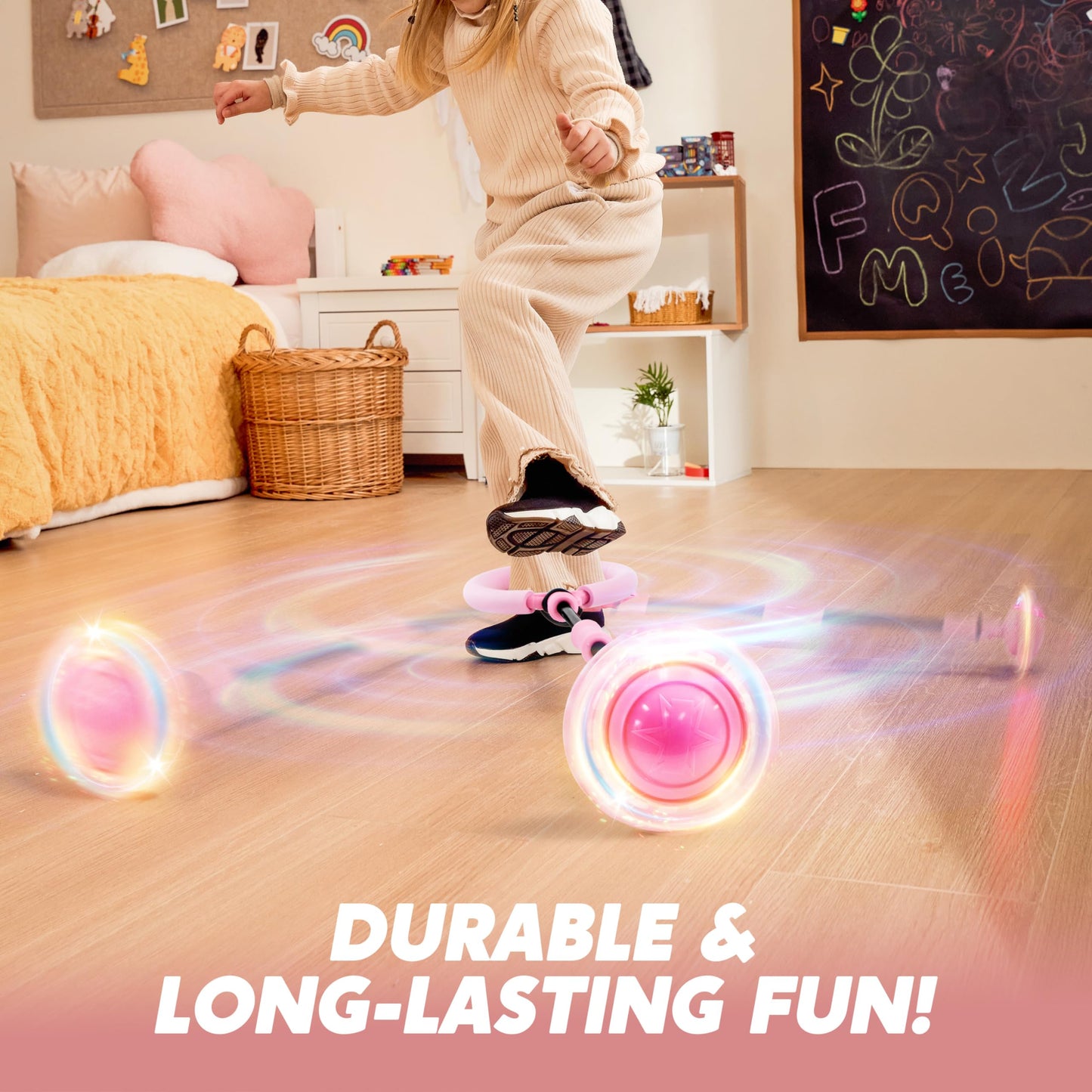 JOYIN Flashing Pink Ankle Skip Ball for Kids