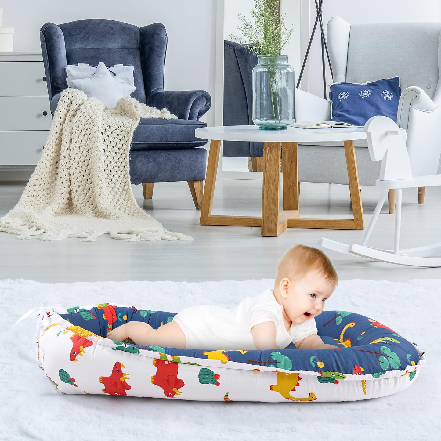 Dinosaur Baby Lounger Cover for Newborns