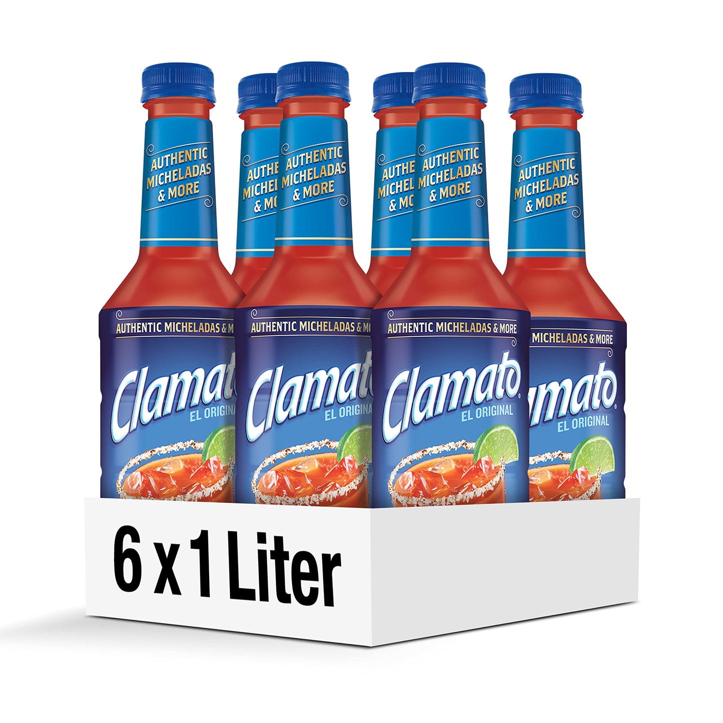 Clamato Original Tomato Cocktail Mixer, 1L Pack of 6