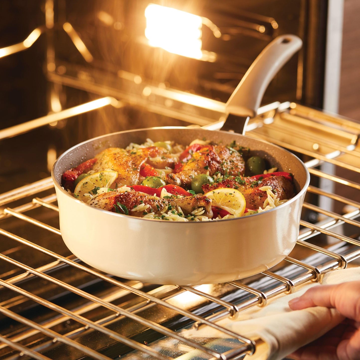 Rachael Ray Nonstick Sauté Pan with Lid, 3QT