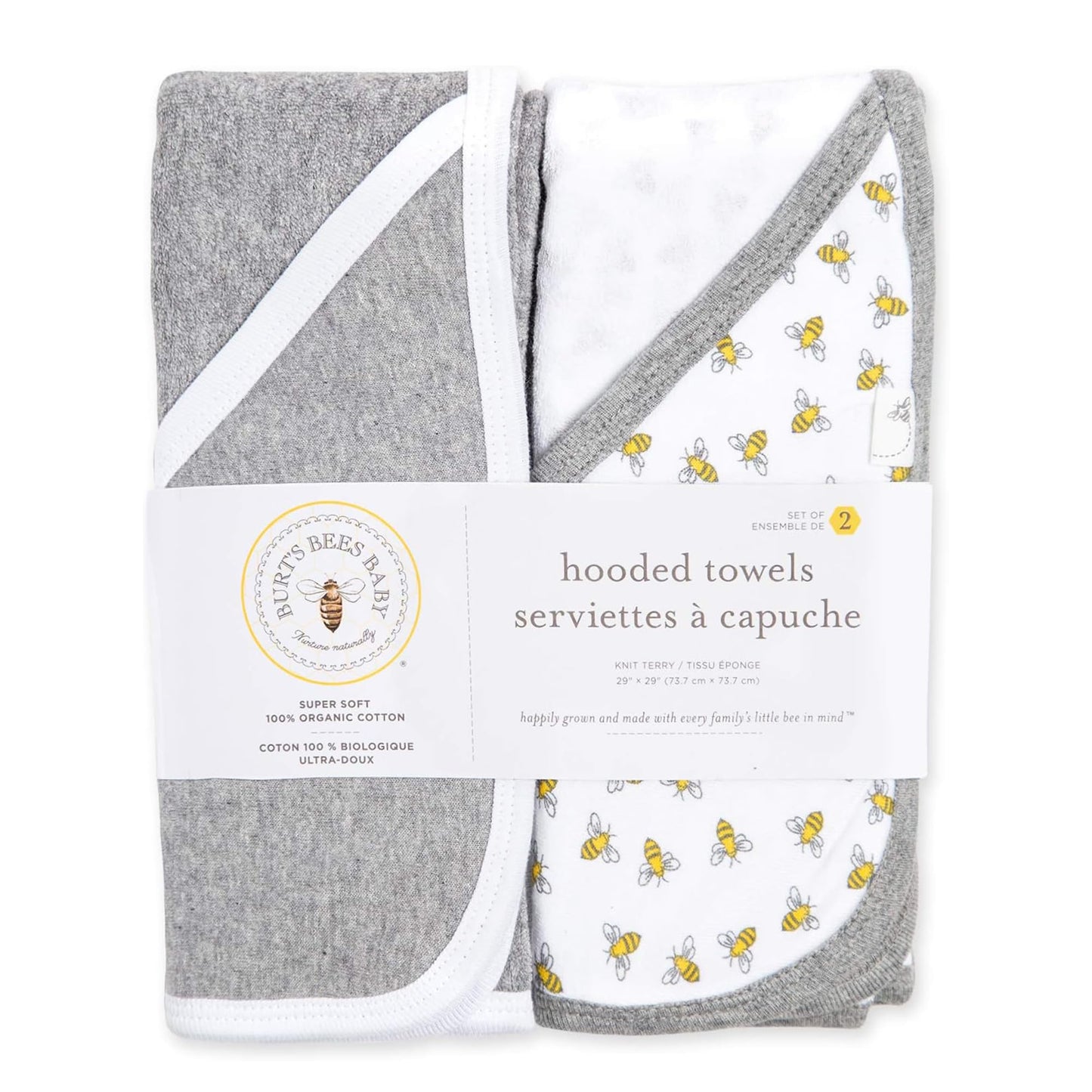 Burt's Bees Baby Organic Cotton Hooded Towels 2-Pack