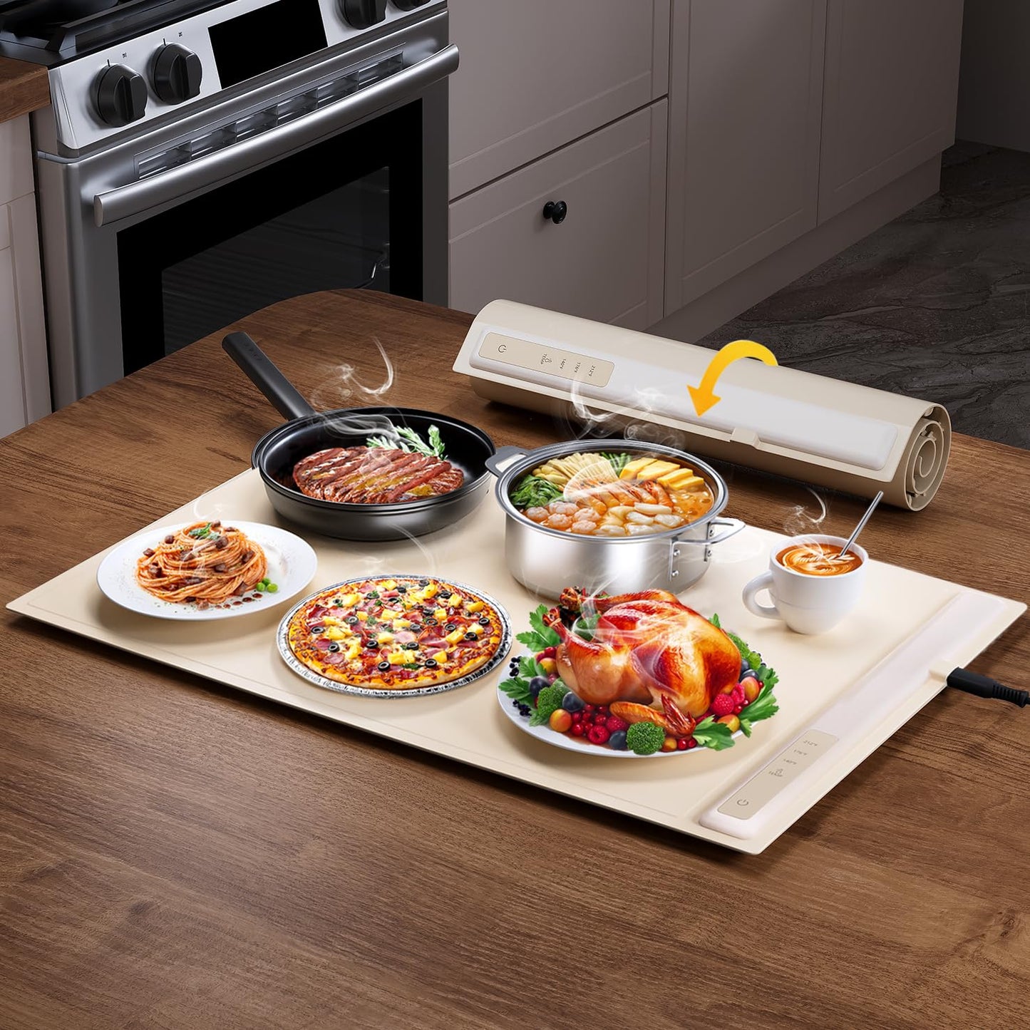 Electric Warming Tray with 3 Temperature Settings