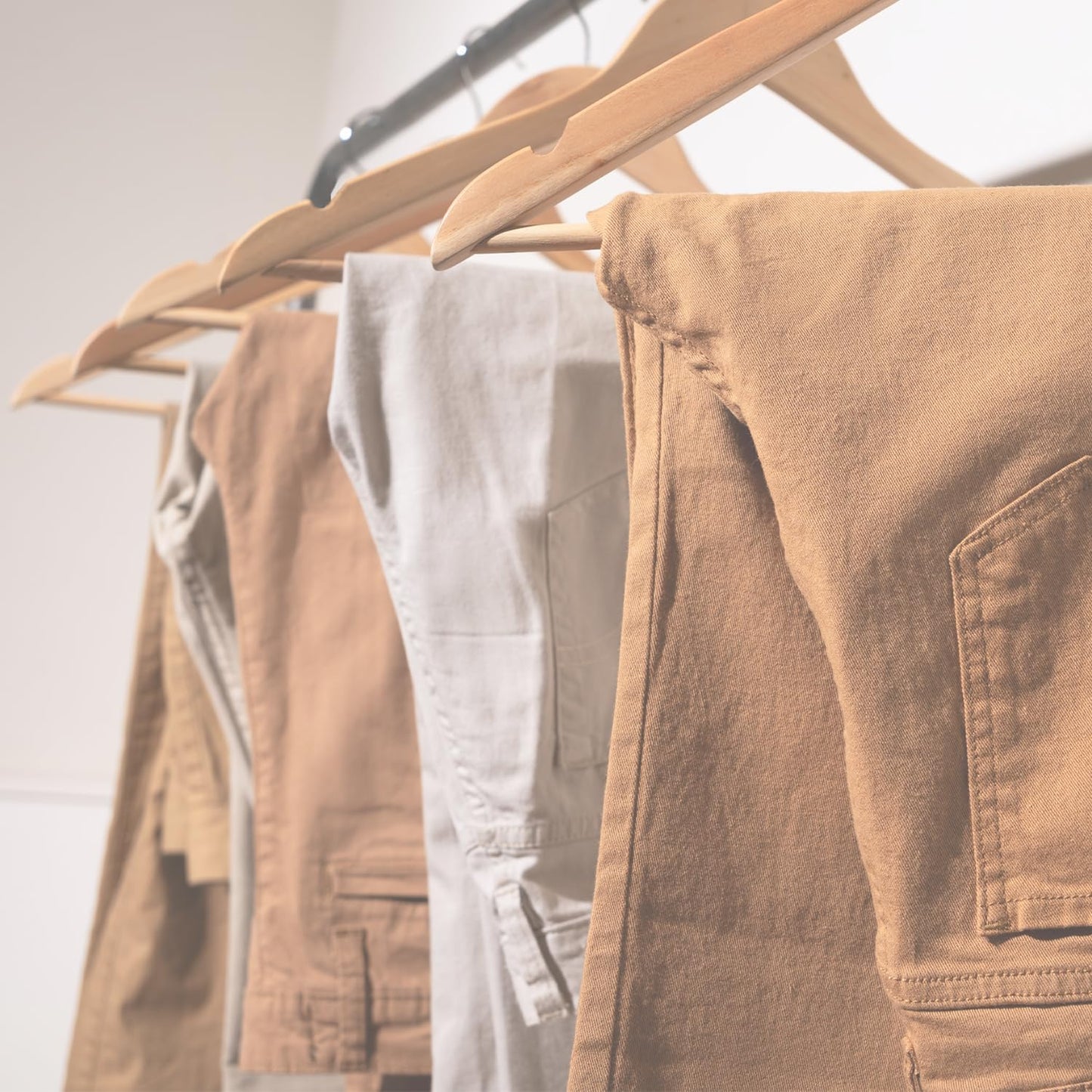 30 Pack Non-Slip Wooden Coat Hangers