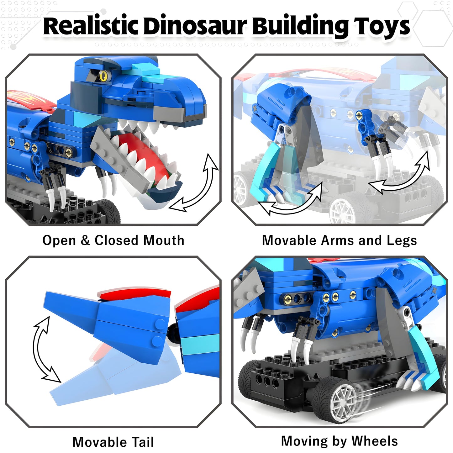 Dinosaur Building Kits 343 Pcs STEM Toys